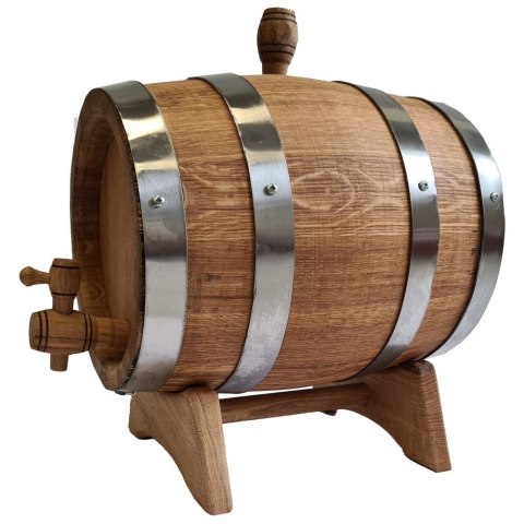 Beczka drewniana dębowa 5l wypalana na bimber, whisky lub wino + grawer Beczka drewniana dębowa 5l wypalana na bimber, whisky lub wino + grawer