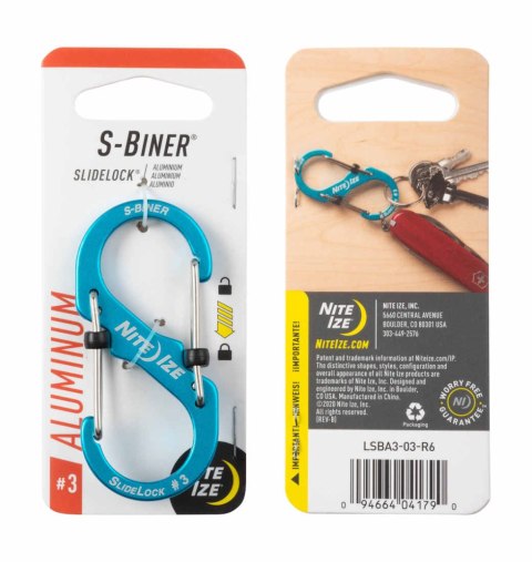 Karabinek Nite Ize S-Biner Slidelock #3 Blue Karabinek Nite Ize S-Biner Slidelock #3 Blue