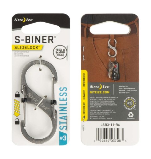 Karabinek Nite Ize S-Biner Slidelock #3 Stainless Karabinek Nite Ize S-Biner Slidelock #3 Stainless