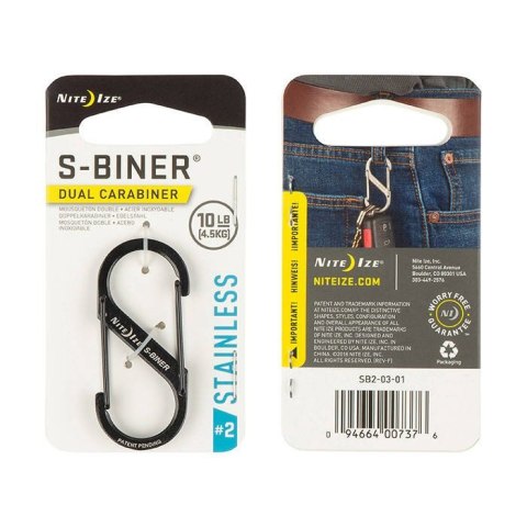 Karabinek Nite Ize S-Biner Dual Carab. #2 BLACK Karabinek Nite Ize S-Biner Dual Carab. #2 BLACK
