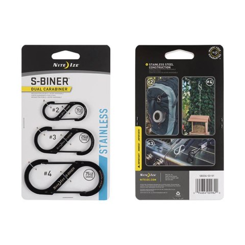 Zestaw Karabinków Nite Ize S-Biner Dual 2,3,4 BLK Zestaw Karabinków Nite Ize S-Biner Dual 2,3,4 BLK