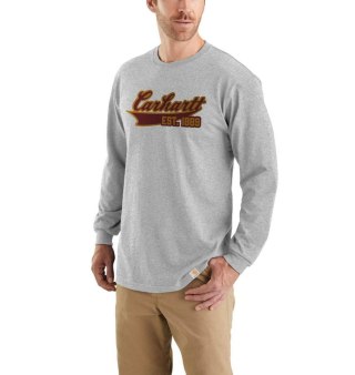 Koszulka Carhartt Heavyweight Script Heather Grey