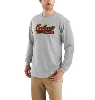Koszulka Carhartt Heavyweight Script Heather Grey