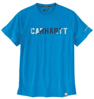 Koszulka Carhartt Force Midweight Block Logo Azure