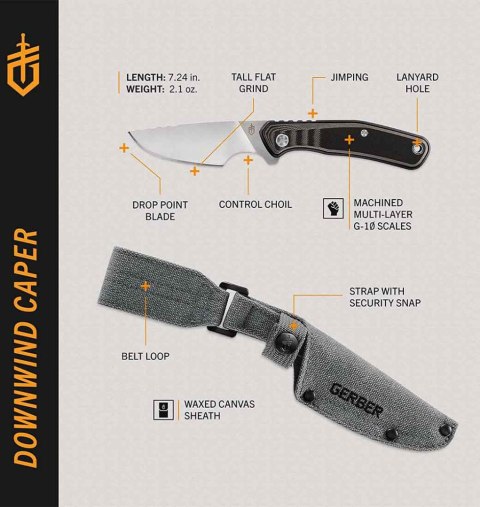 Nóż Gerber Downwind Caper Black BLACK Nóż Gerber Downwind Caper Black BLACK