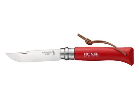 Opinel Nóż Colorama 08 Red+ rzemień Opinel Nóż Colorama 08 Red+ rzemień