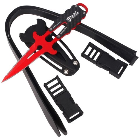 Nóż nurkowy MAC Coltellerie Carbon, PTFE Rosso (AP Nóż nurkowy MAC Coltellerie Carbon, PTFE Rosso (AP