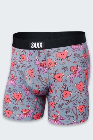 Bokserki Saxx Vibe Slim Fit I HEART COWBOYS GREY