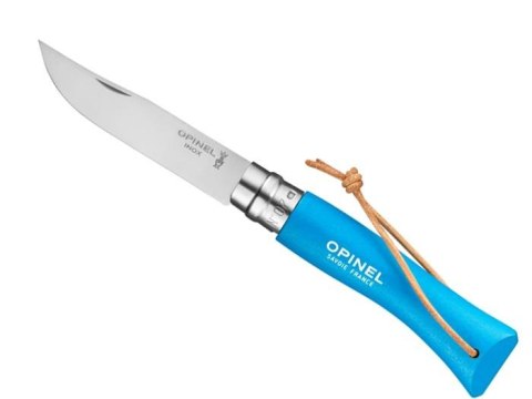 Opinel Nóż Colorama 07 Cyan Blue rzemień Opinel Nóż Colorama 07 Cyan Blue rzemień