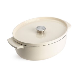 KitchenAid garnek żeliwny owalny 5,6L Almond Cream