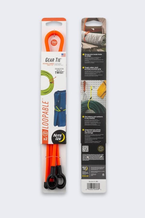 Opaski NiteIze Gear Tie Loopable 24 2Pack Orange Opaski NiteIze Gear Tie Loopable 24 2Pack Orange