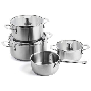 Zestaw garnków stalowych - 7 elementów / KitchenAi