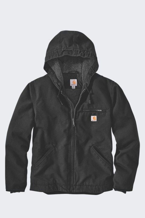 Kurtka Carhartt Washed Duck Sherpa Lined Black