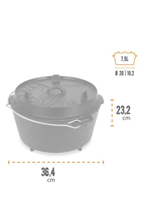 Żeliwny Kociołek Holenderski z Nóżkami Petromax 9 Żeliwny Kociołek Holenderski z Nóżkami Petromax 9