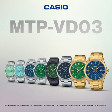 ZEGAREK MĘSKI CASIO MTP-VD03G-2A + BOX ZEGAREK MĘSKI CASIO MTP-VD03G-2A + BOX