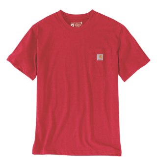 Koszulka Carhartt Heavyweight K87 Pocket Fire Red