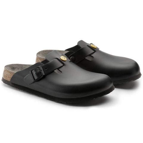 Chodaki damskie Birkenstock Boston ESD Black skóra naturalna klapki medyczne narrow wąskie (0061368) Chodaki damskie Birkenstock Boston ESD Black skóra naturalna klapki medyczne narrow wąskie (0061368)