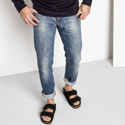 Klapki damskie ocieplane z wełną owczą Birkenstock Arizona VL Shearling Black skóra zamszowa regular szerokie (0752661)