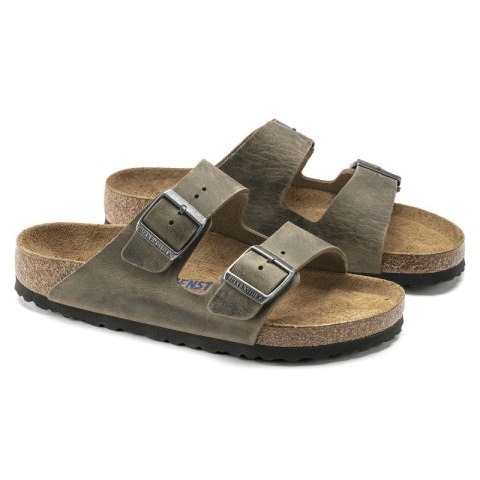 Klapki damskie/męskie Birkenstock Arizona Soft Footbed Oiled Leather Narrow Faded Khaki na wąską stopę olejowana skóra (1019377) Klapki damskie/męskie Birkenstock Arizona Soft Footbed Oiled Leather Narrow Faded Khaki na wąską stopę olejowana skóra (1019377)