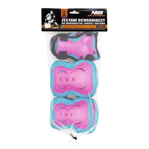 Ochraniacze zestaw Nils Extreme jasnoniebieski-różowy H320 r.XL Ochraniacze zestaw Nils Extreme jasnoniebieski-różowy H320 r.XL