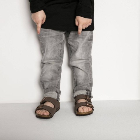 Klapki Birkenstock Arizona Kids Birko-Flor Nubuk Mocha narrow wąskie dziecięce młodzieżowe (0552893)