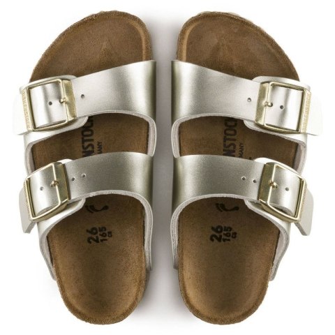 Klapki dziewczęce Birkenstock Arizona Kids Birko-Flor Electric Metallic Gold narrow wąskie (1014841)