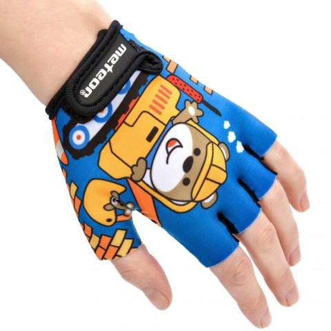 Rękawiczki rowerowe Meteor Teddy Builder Junior 26184-26185-26186 Rękawiczki rowerowe Meteor Teddy Builder Junior 26184-26185-26186
