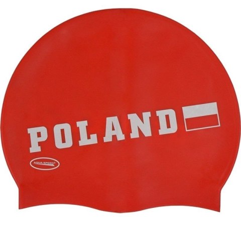 Czepek pływacki Aqua-Speed silikonowy Poland czerwony