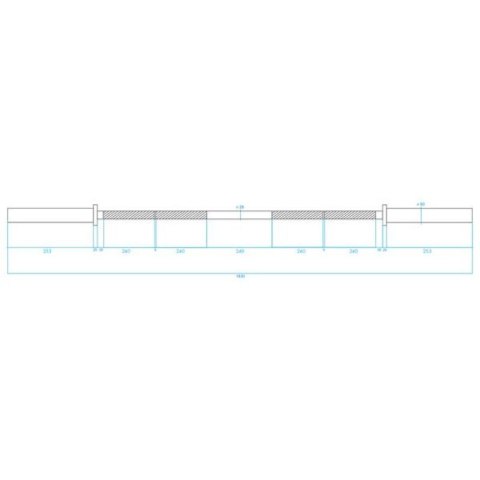 Gryf olimpijski HMS LOCK JAW BLACK 183 cm GO320