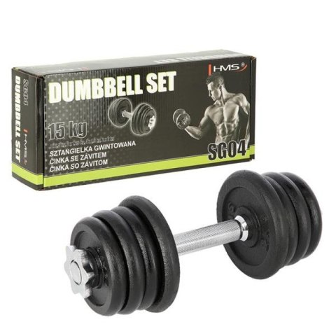 Sztangielka z gwintem SG04 15 (15kg, 8 talerzy) KGHMS 17-59-120