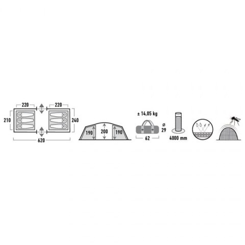 Namiot High Peak Tauris 6 szary 11562 Namiot High Peak Tauris 6 szary 11562