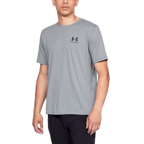 Koszulka UA Sportstyle Left Chest SS M 1326799 - szara Koszulka UA Sportstyle Left Chest SS M 1326799 - szara