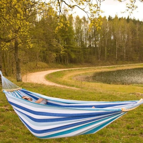 Hamak ogrodowy 2 osobowy Luxe XXL 250x150 cm niebieski 1021201 Hamak ogrodowy 2 osobowy Luxe XXL 250x150 cm niebieski 1021201