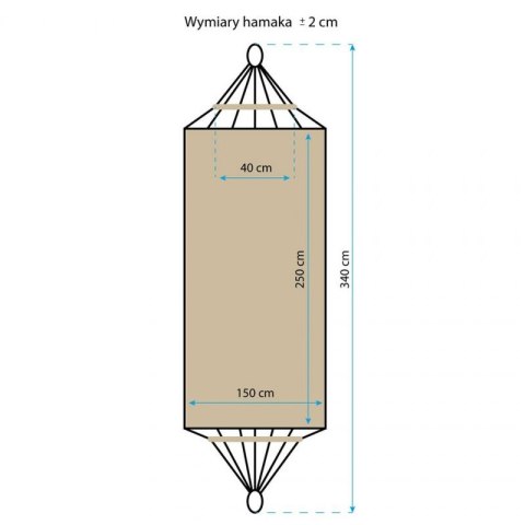 Hamak ogrodowy 2 osobowy Luxe XXL 250x150 cm niebieski 1021201 Hamak ogrodowy 2 osobowy Luxe XXL 250x150 cm niebieski 1021201