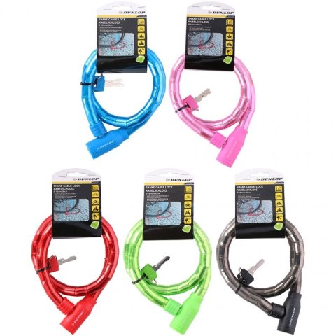 Zapięcie rowerowe Dunlop cable lock D18mm 80 cm ST 5ass 63749 Zapięcie rowerowe Dunlop cable lock D18mm 80 cm ST 5ass 63749