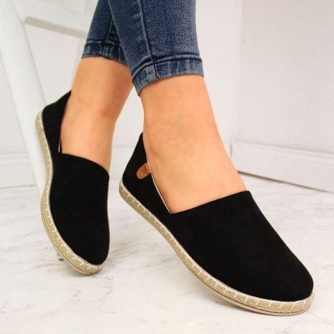 Espadryle slip on z wycięciami NEWS W EVE270A czarne