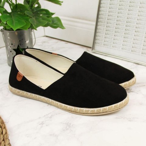 Espadryle slip on z wycięciami NEWS W EVE270A czarne
