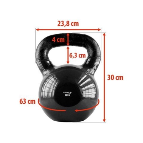 Kettelbell żeliwny pokryty winylem HMS BLACK KNV32