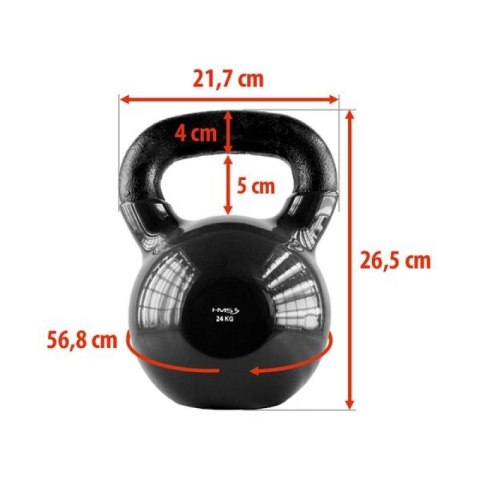 Kettelebell żeliwny pokryty winylem black HMS KNV24