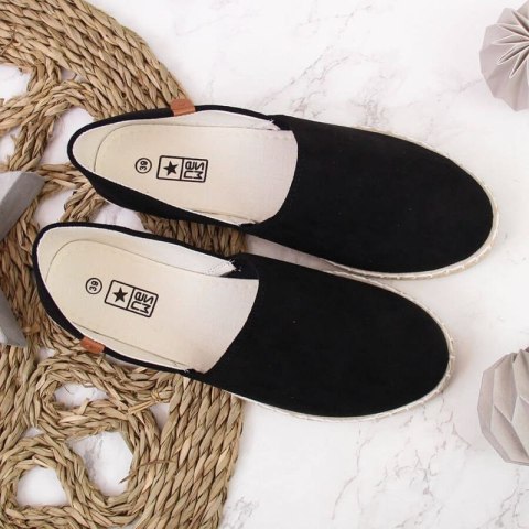 Espadryle slip on z wycięciami NEWS W EVE270A czarne