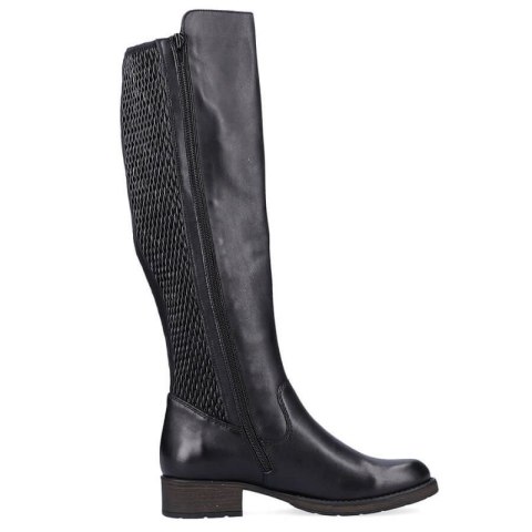 Kozaki skórzane Rieker W Z9591-00 czarne