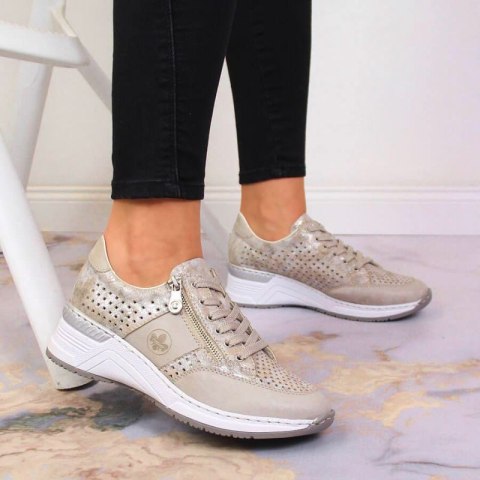 Sneakersy na koturnie Rieker W N4327-80 beżowe Sneakersy na koturnie Rieker W N4327-80 beżowe