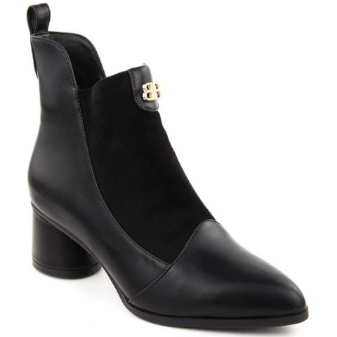Botki na obcasie D&A S.Barski Premium Collection W OLI232A czarne