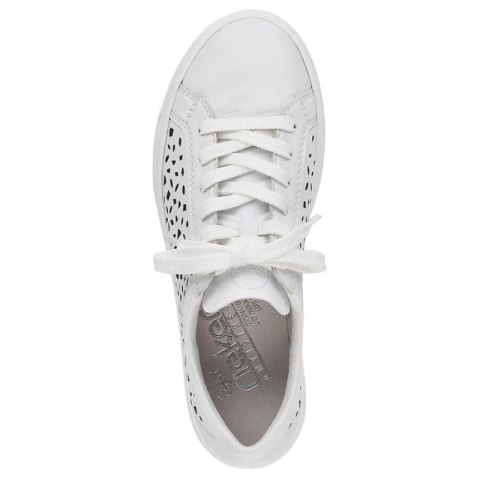 Skórzane komfortowe buty Rieker W RKR641 białe