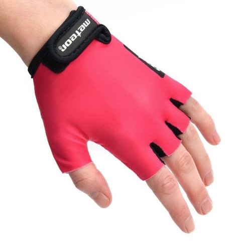 Rękawiczki rowerowe Meteor Pink Jr 26196-26197-26198 Rękawiczki rowerowe Meteor Pink Jr 26196-26197-26198