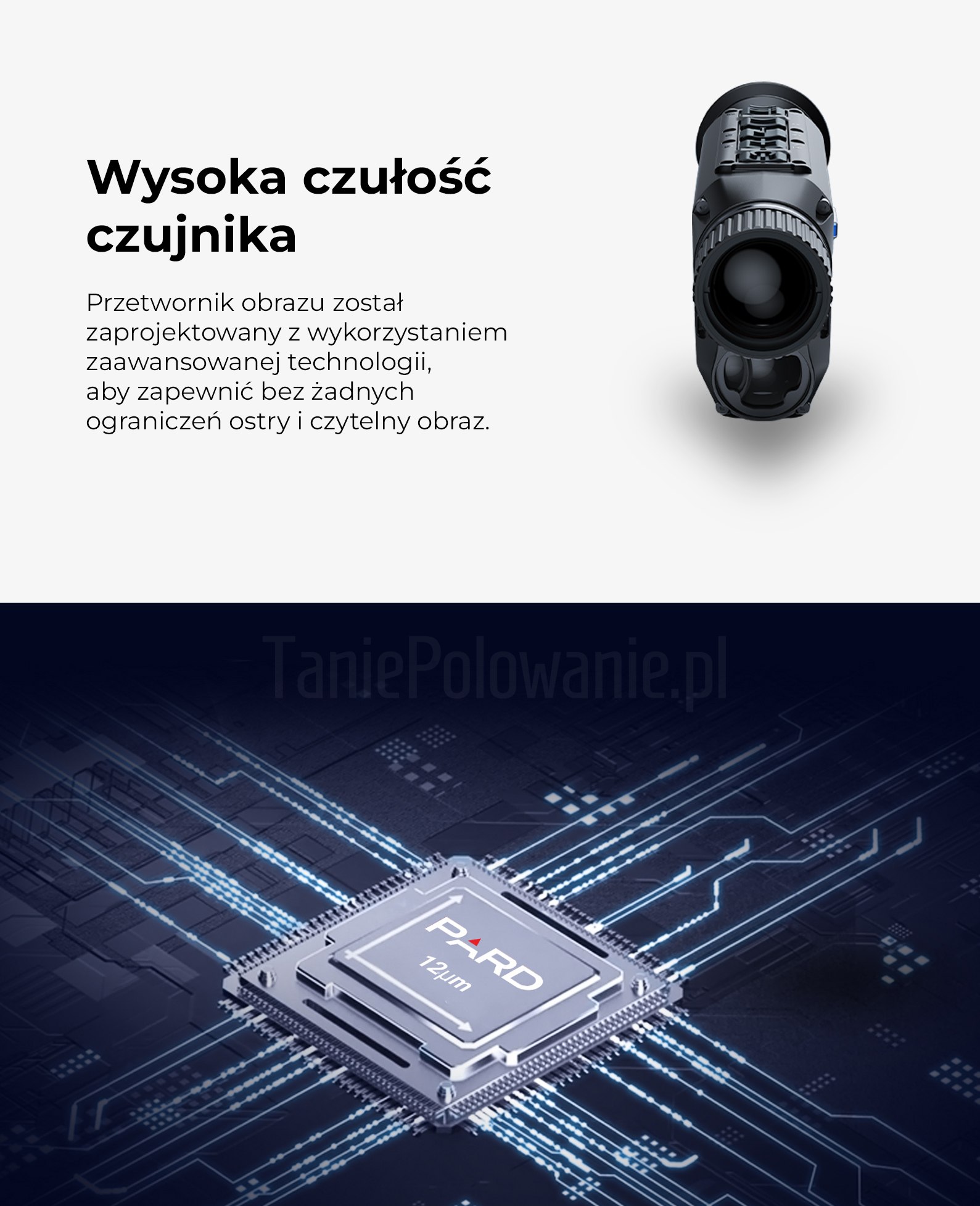 Luneta termowizyjna PARD TA32/25 LRF Wysoka czułość czujnika LWIR 12µm